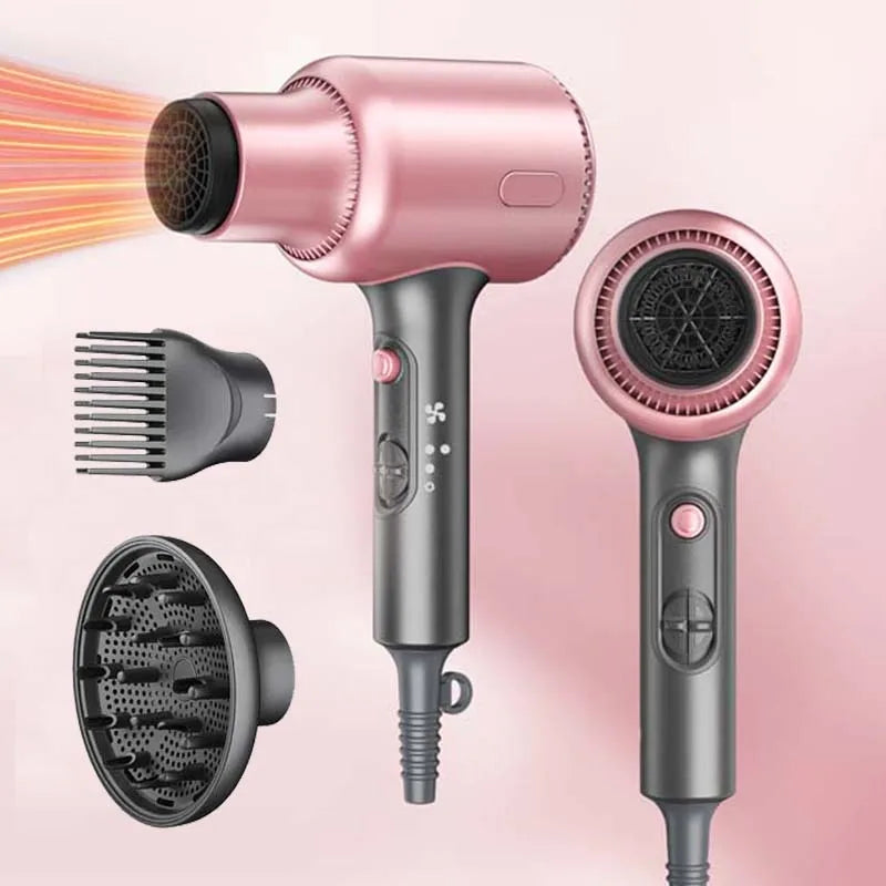 1900W Negative Ion Hair Dryer with Diffuser | Quiet & Dual Voltage