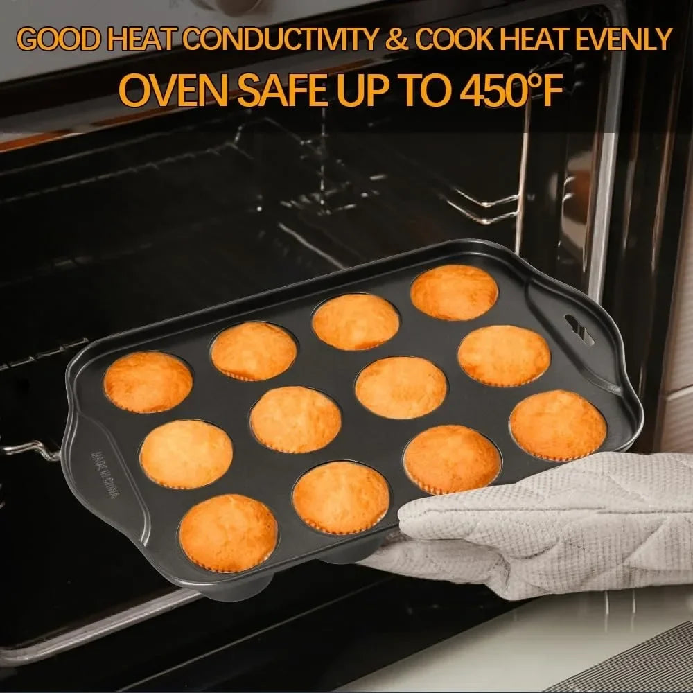 12-Cavity Nonstick Mini Cheesecake Pan | Removable Bottom Muffin