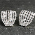 Huitan Claw CZ Stud Earrings – Silver Wedding Jewelry for Women