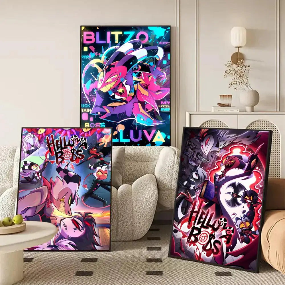 Helluva Boss Anime Wall Poster – Removable Sticker Mural Decal