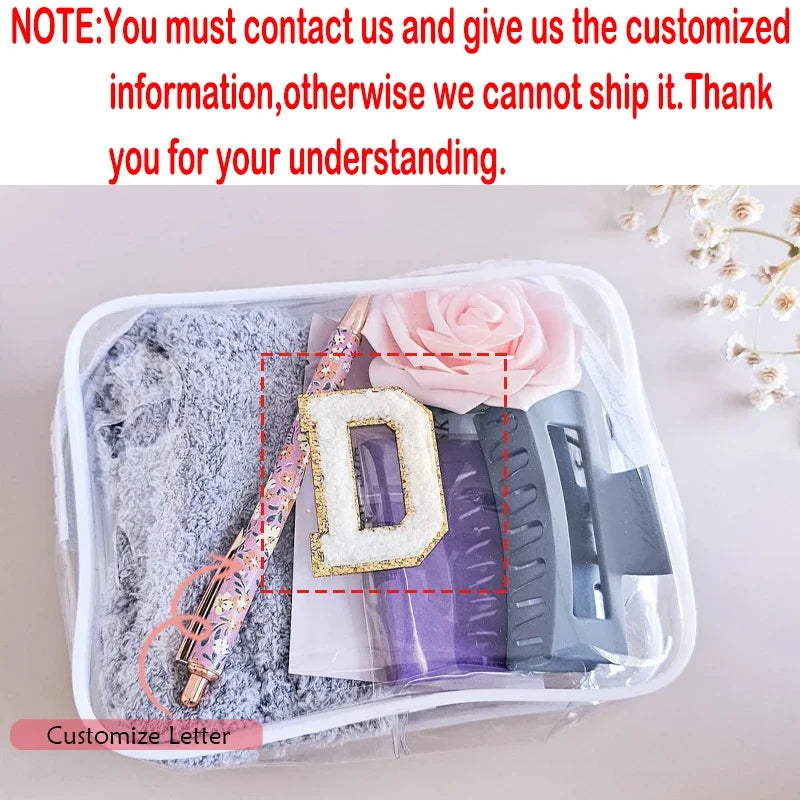 Personalized Embroidered Transparent Makeup Bag | Teacher Gift