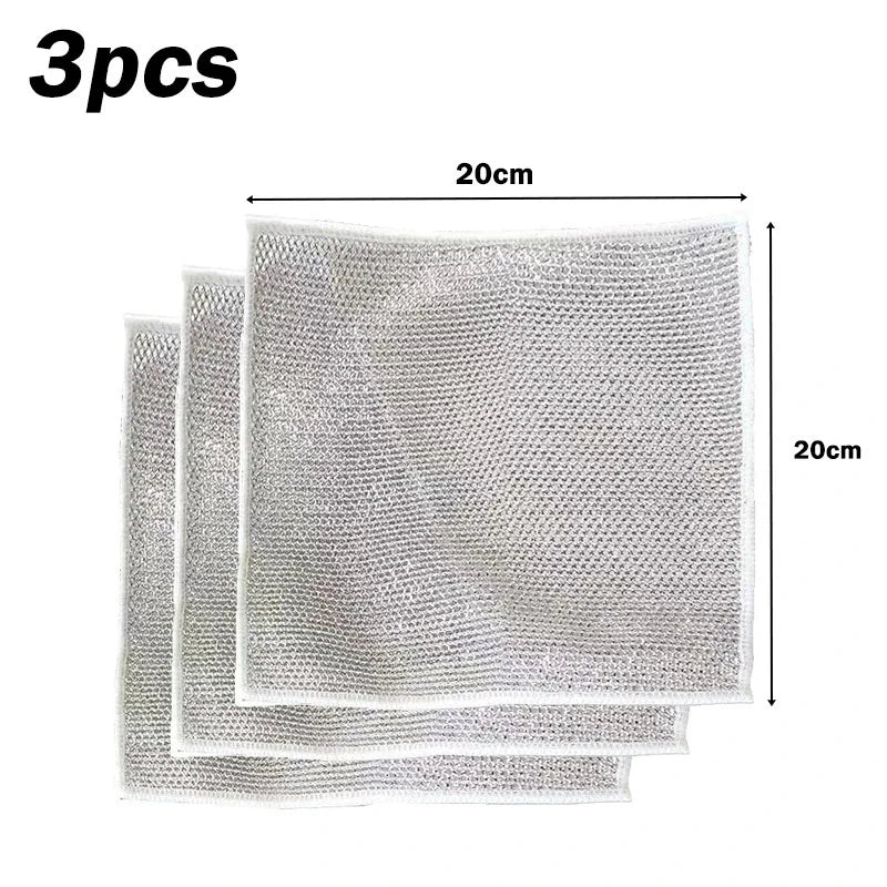 Steel Wire Microfiber Cleaning Cloth | Kitchen Scrubber Pad