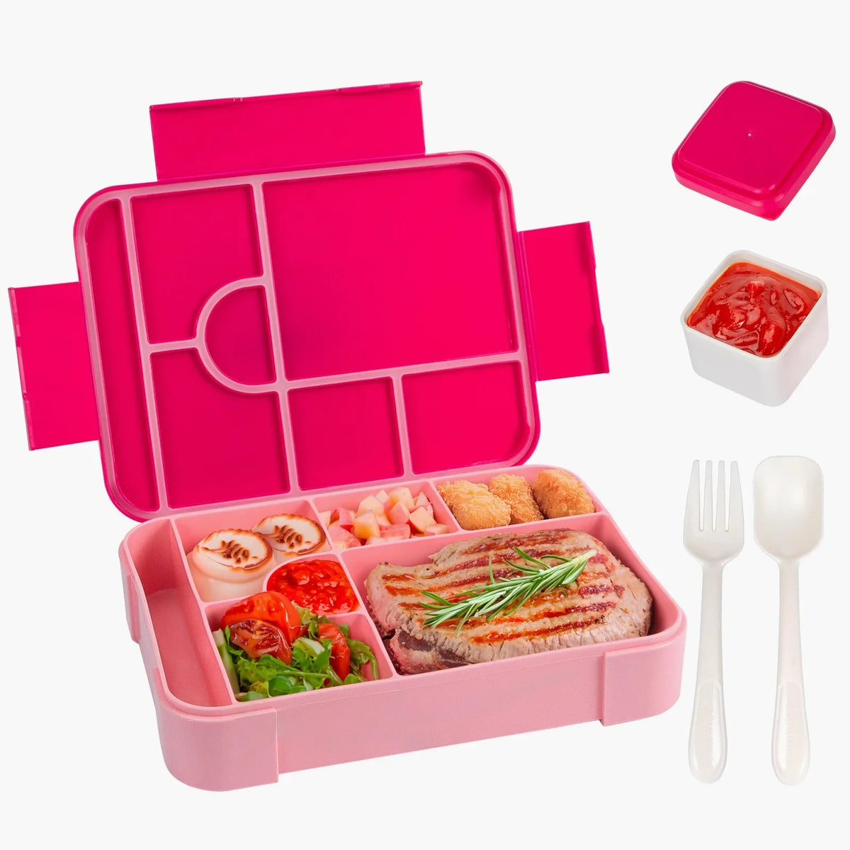 Kids Leakproof Divided Bento Lunch Box – Microwave Safe