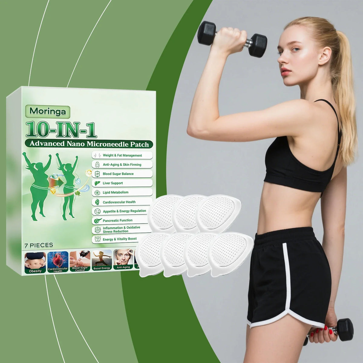 Moringa Nano Microneedle Patch – Deep Hydrating Skin Care 7pcs