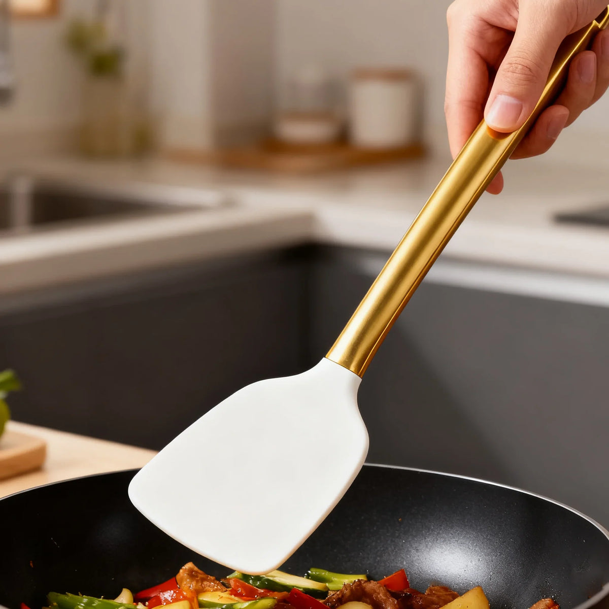 33-Piece Silicone Kitchen Utensil Set – Wooden Handle Cookware