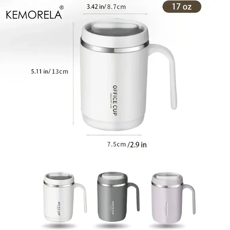 KEMORELA 17oz Insulated Stainless Steel Tumbler | Lid & Straw