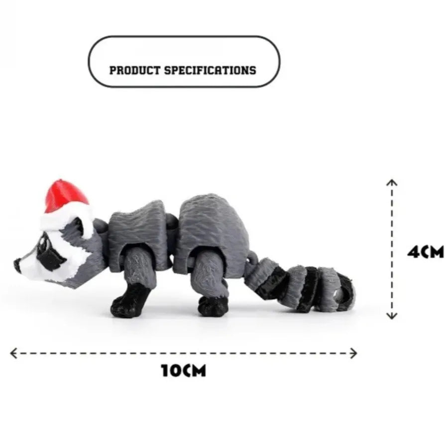 Articulating Animals Christmas Raccoon 3D Printed Articulated Joints