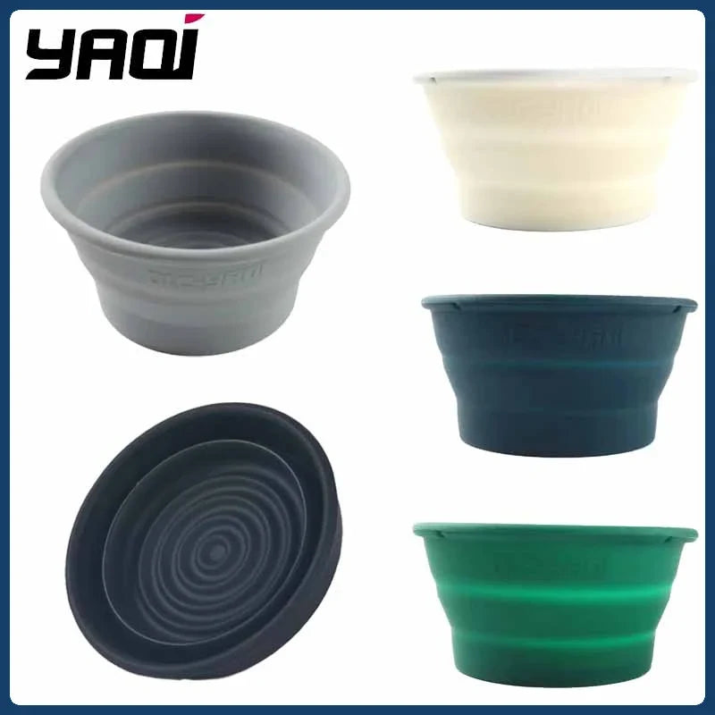 Yaqi Collapsible Portable Silicone Travel Shaving Bowl Black Green