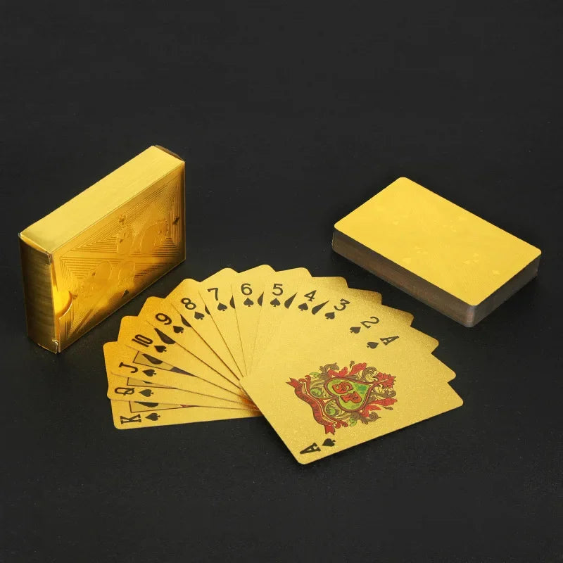 Gold Foil Skull PVC Playing Cards – Waterproof Poker Deck