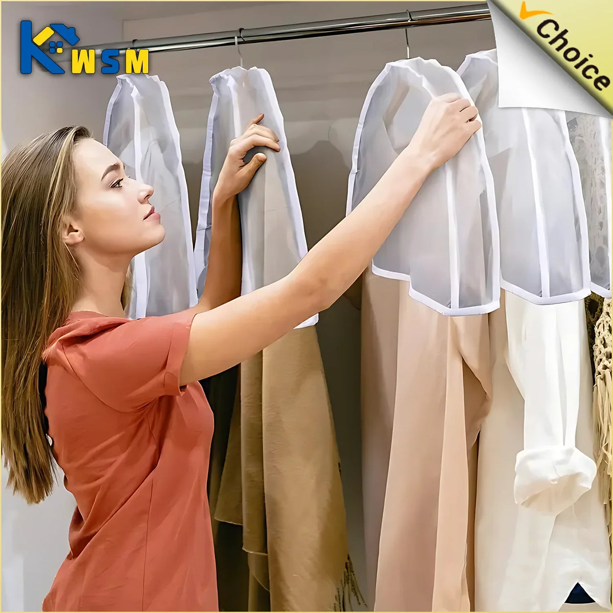 Waterproof Hanging Clothes Dust Cover | PEVA Garment Bag