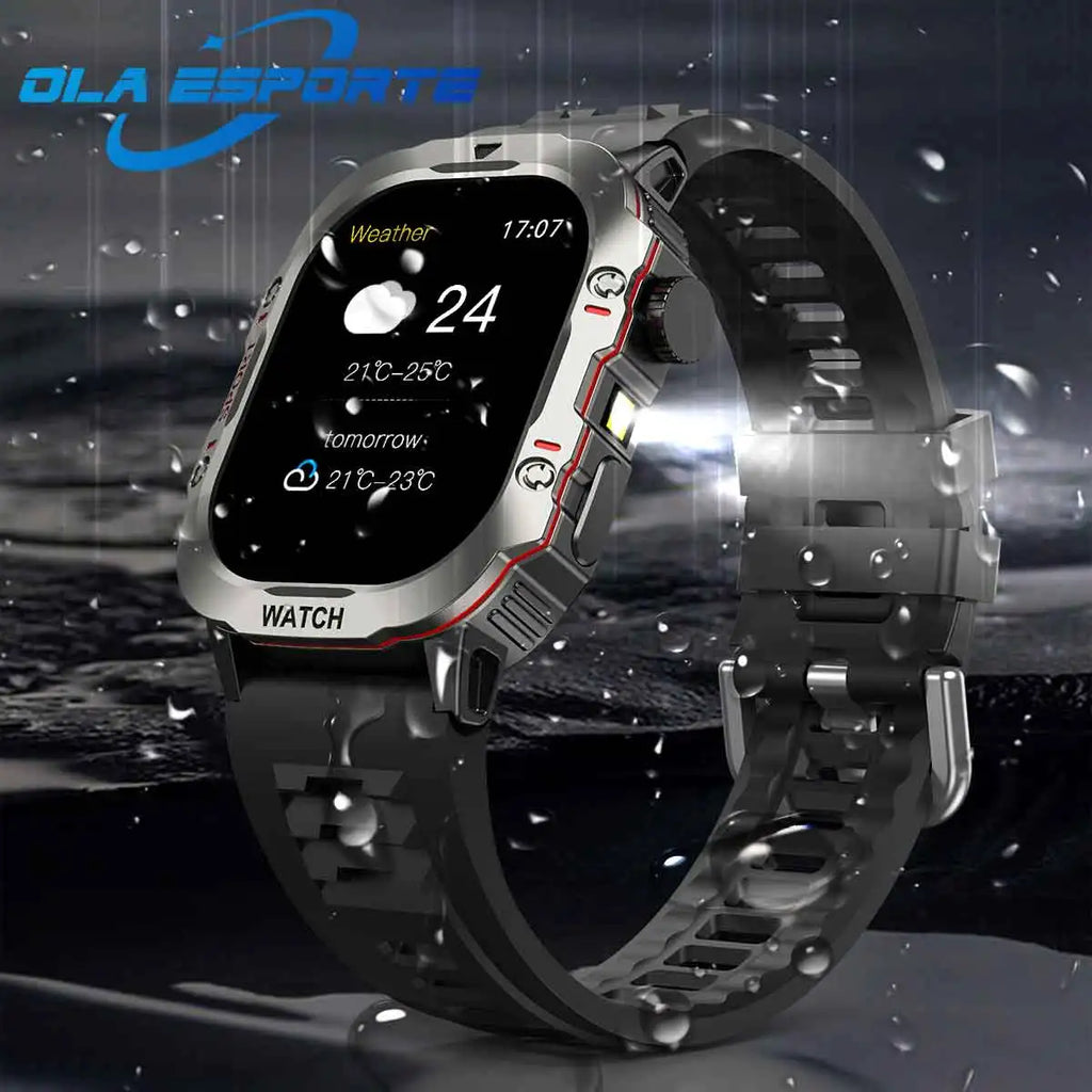 Rugged Military Smart Watch Flashlight Sport Men Women Inifnite