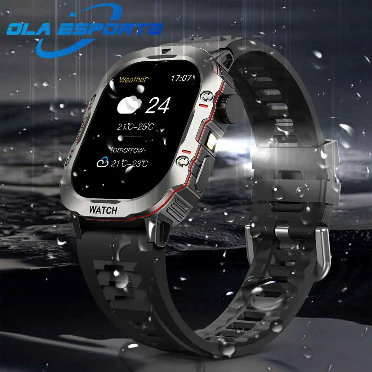 Rugged Military Smart Watch Flashlight Sport Men Women Inifnite