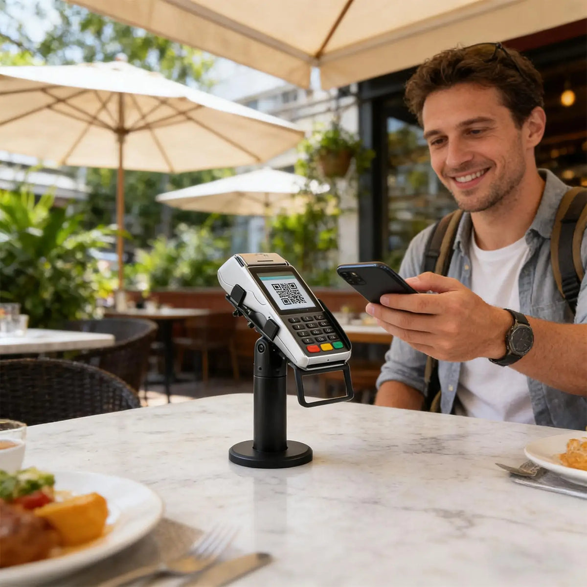 360° Rotating POS Stand – Adjustable Card Reader Bracket