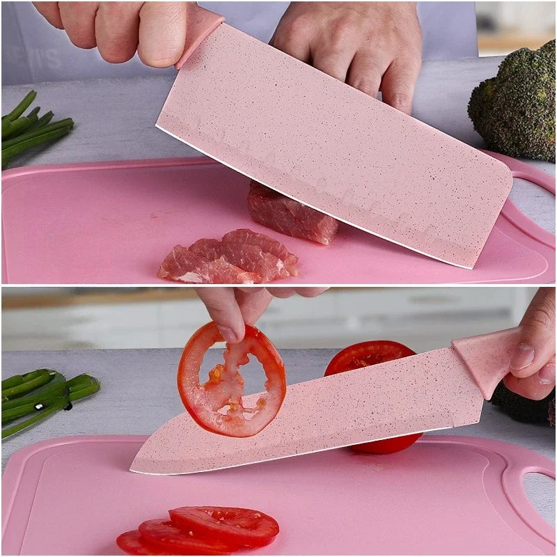Pink Multi-Purpose Kitchen Knife – Sharp 18cm Stainless Steel