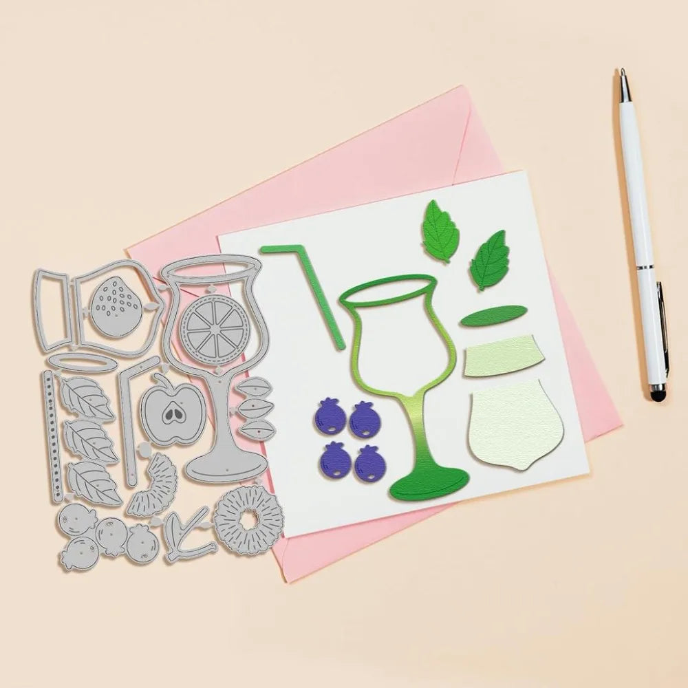 39pc Summer Cocktail Cutting Dies – Card Making & Scrapbooking