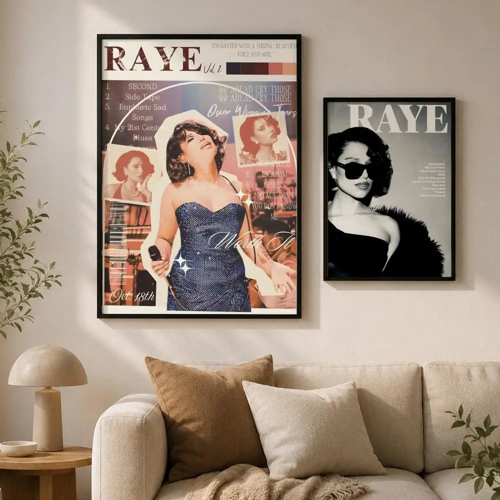 R-RAYE Waterproof PVC Wall Poster – Peel & Stick HD Art Print