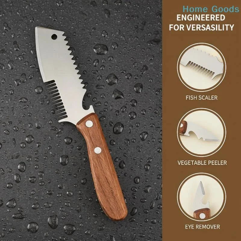 2-in-1 Serrated Vegetable Peeler & Bottle Opener | Wooden Handle