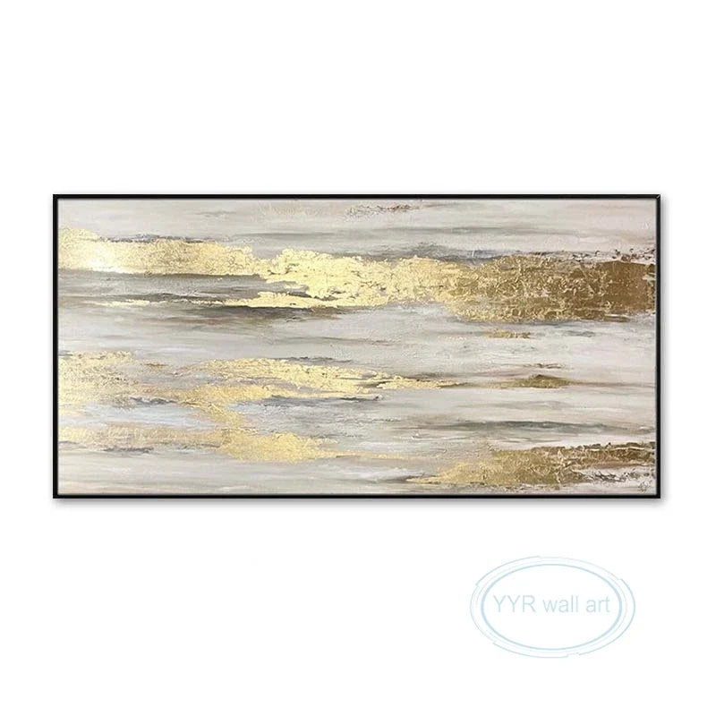 Abstract Gold Foil Handmade Oil Painting | Modern Canvas Wall Art