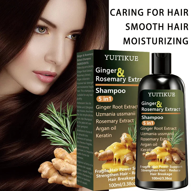 Ginger & Rosemary 5-in-1 Shampoo – Keratin & Argan Oil 100ml