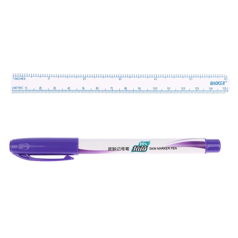 Eyebrow Tattoo Skin Marker Pen & Measuring Ruler Set