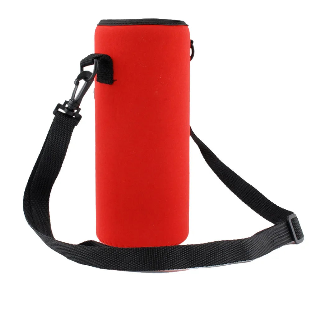 Insulated Neoprene Water Bottle Carrier Bag & Shoulder Strap