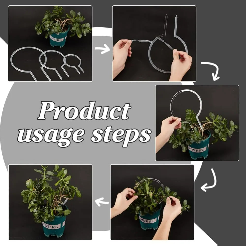 3-Pack Round Acrylic Trellis for Potted Climbing Plants – 3 Sizes