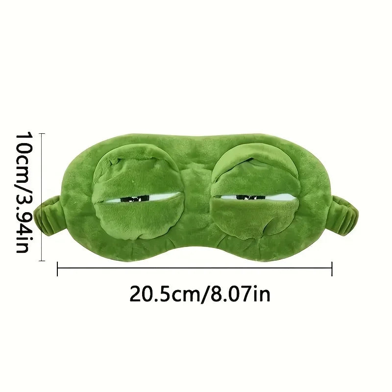 3D Frog Sleep Eye Mask – Soft Cotton Light Blocking Travel