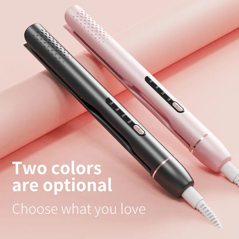 2-in-1 Hair Straightening Comb & Curling Iron | Gentle Styling
