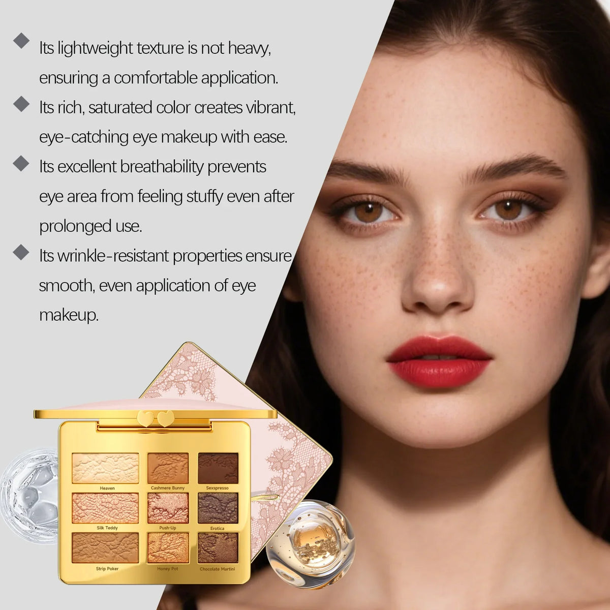 9-Color Eyeshadow Palette | Matte Shimmer Glitter Blendable