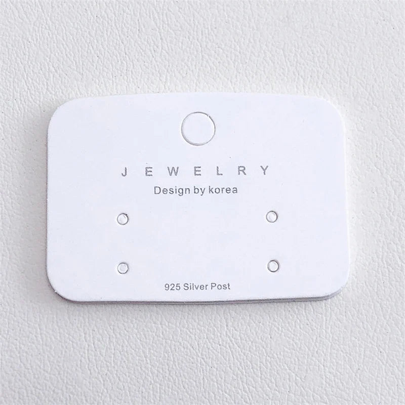 50 Pcs White Earring Display Cards – DIY Jewelry Packaging Tags