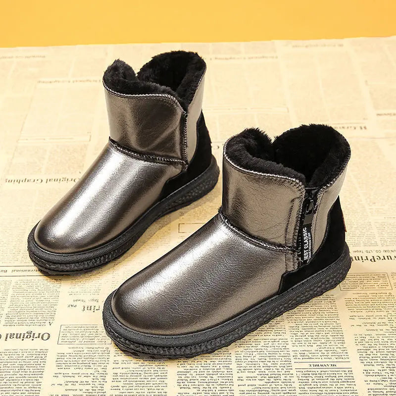 Women's Plush Ankle Snow Boots – Zip Winter Boots EU 34–48