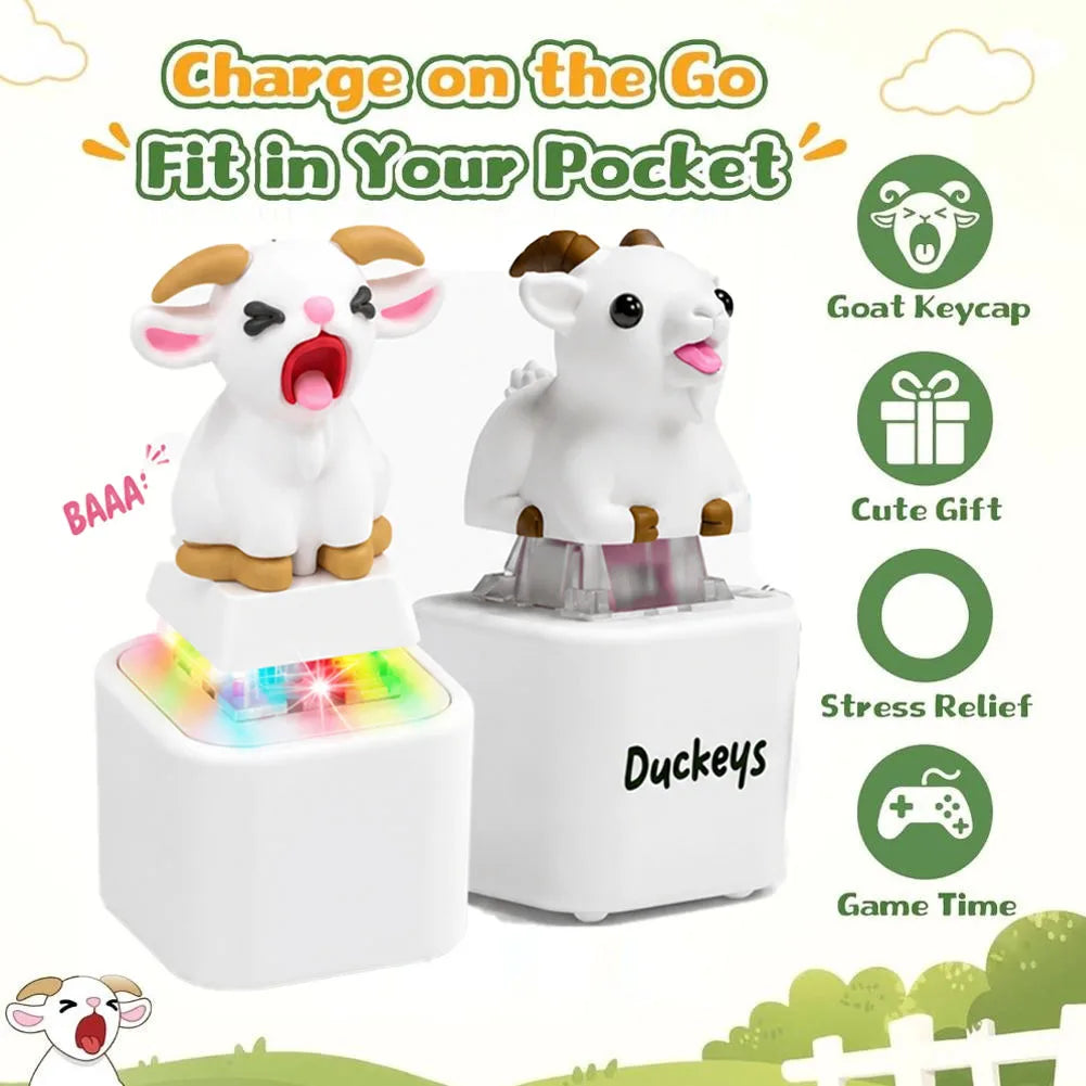 Screaming Goat LED Clicker Keychain – Animal Sound Fidget Toy