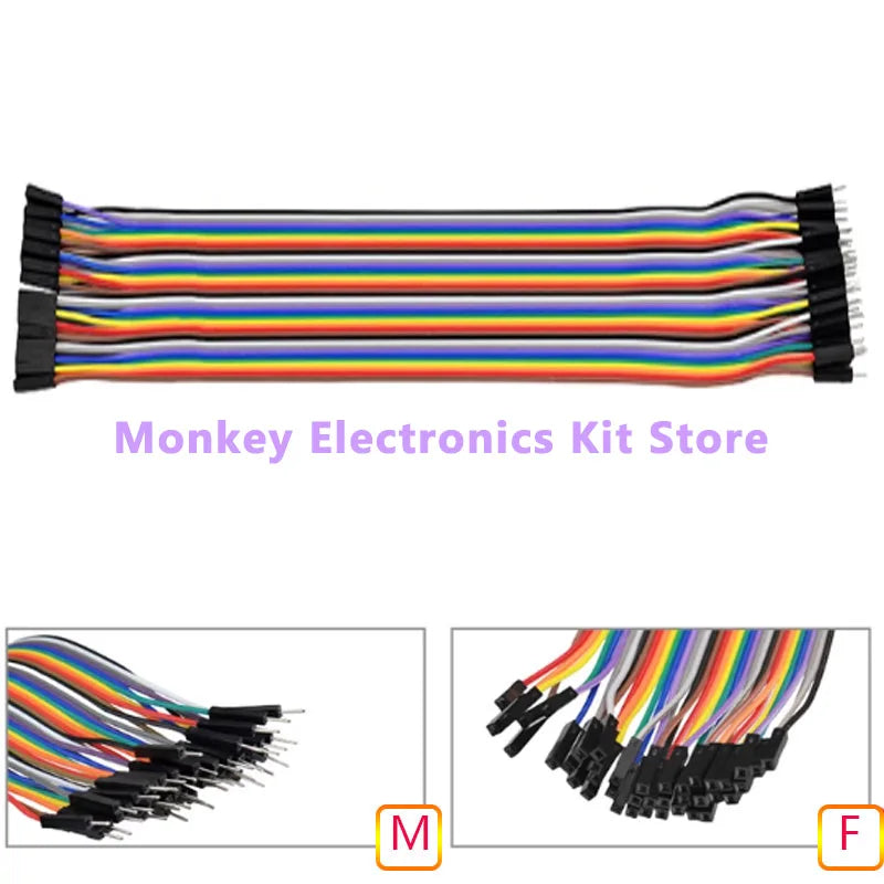 40-Pin Dupont Jumper Wires M/M M/F F/F – Arduino DIY Cables