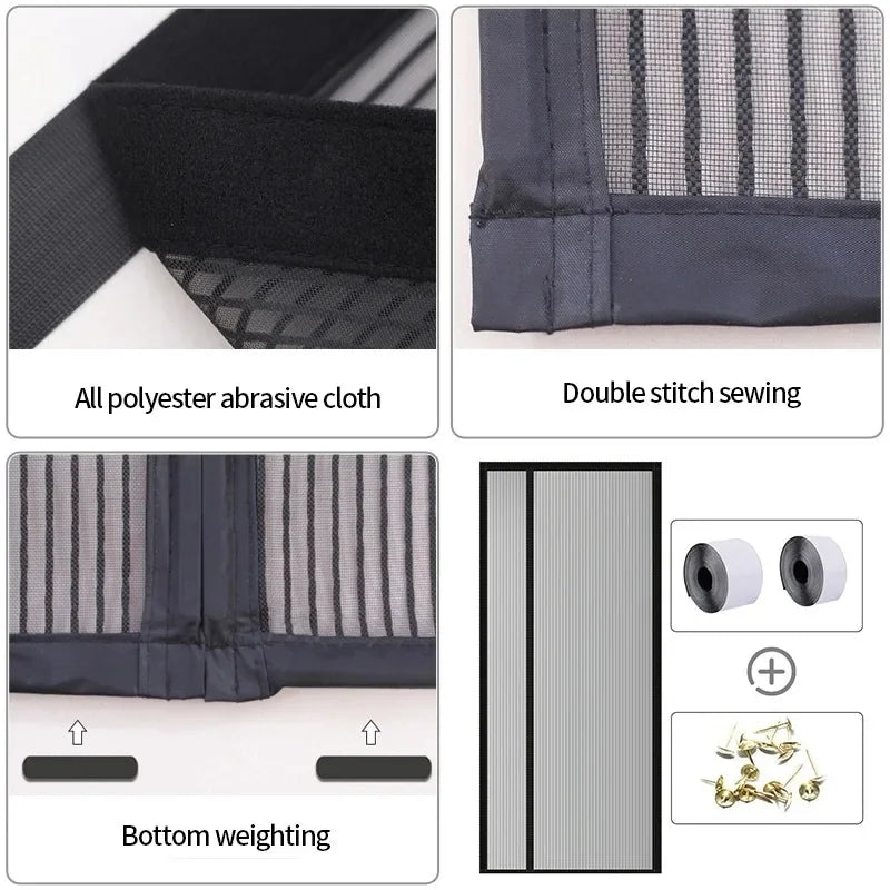 Magnetic Mosquito Net Door Curtain – DIY Self-Adhesive Screen