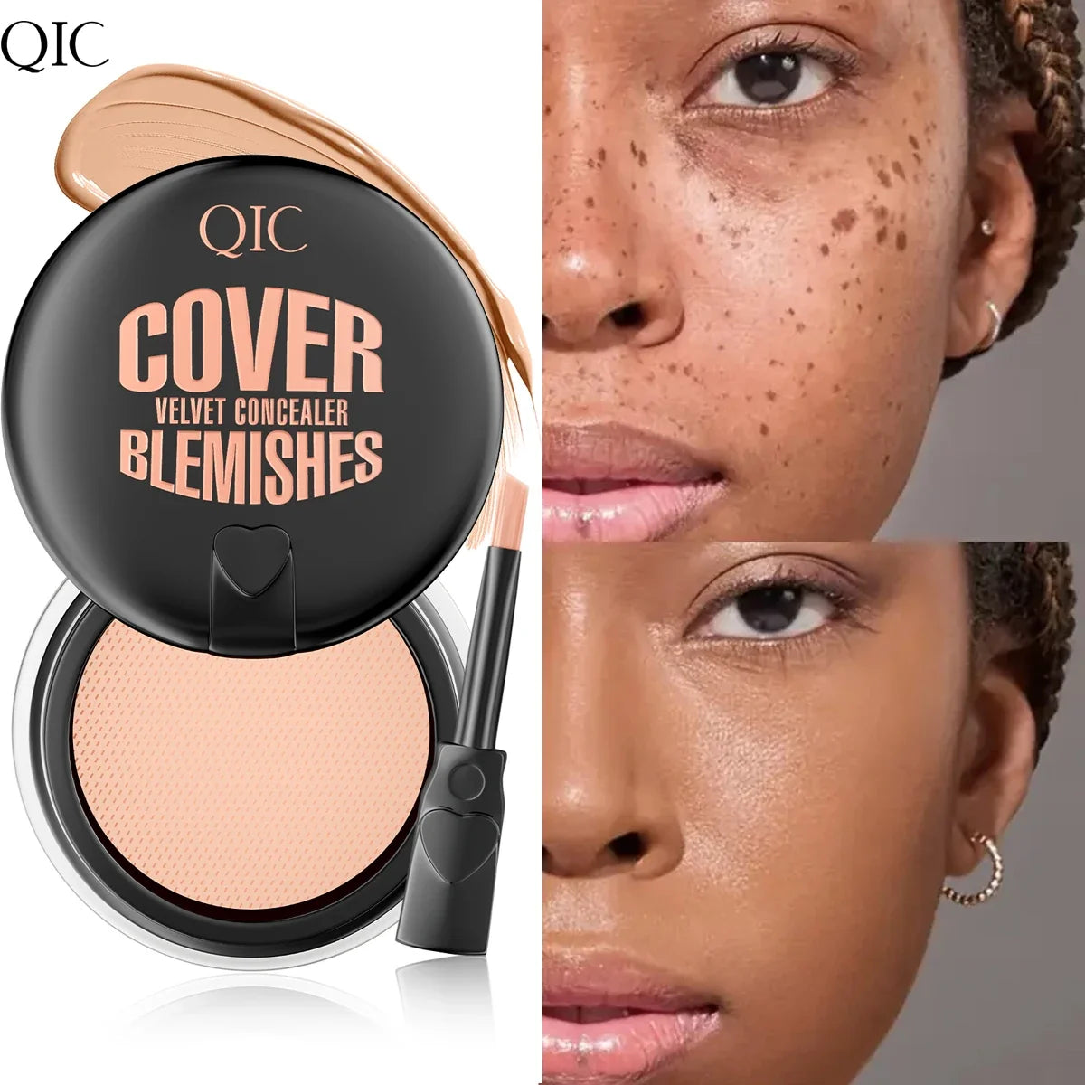 QIC Full Coverage Waterproof Concealer Cream – All Skin Types