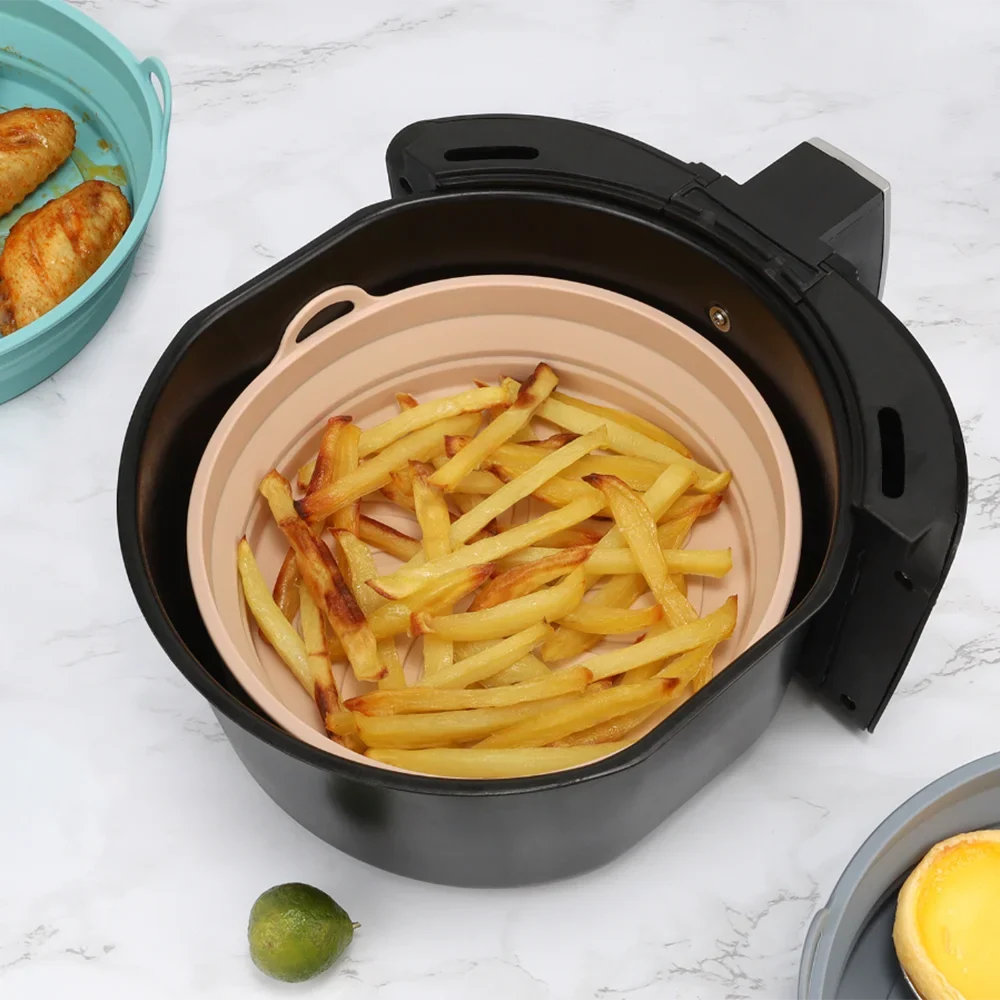 Silicone Air Fryer Basket Liner – Reusable BPA-Free Pan Insert
