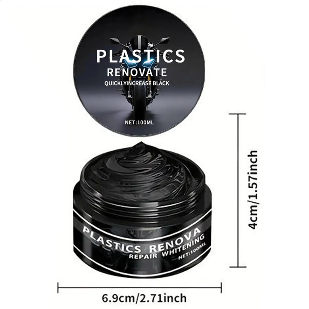 Black Trim Restorer Wax 100ml – Car & Motorcycle Plastic & Rubber