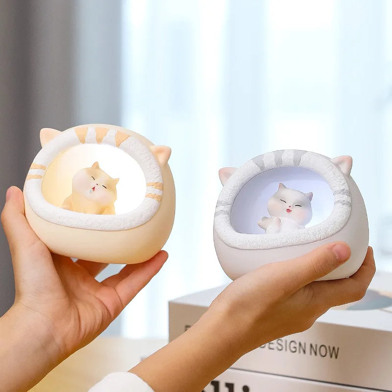 Creative Lovely Cute Fat Cat Night Light Girl Heart Star Children