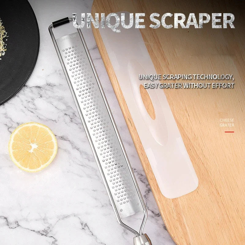 Wooden Handle Zester & Grater – Stainless Steel Kitchen Tool
