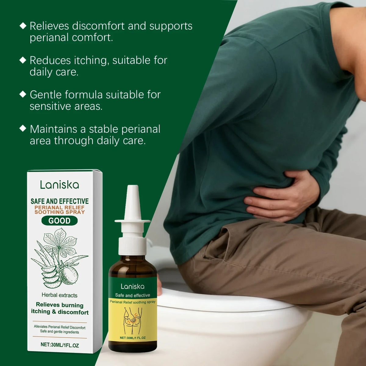 Laniska Perianal Care Spray – Moisturizing & Soothing 30ml
