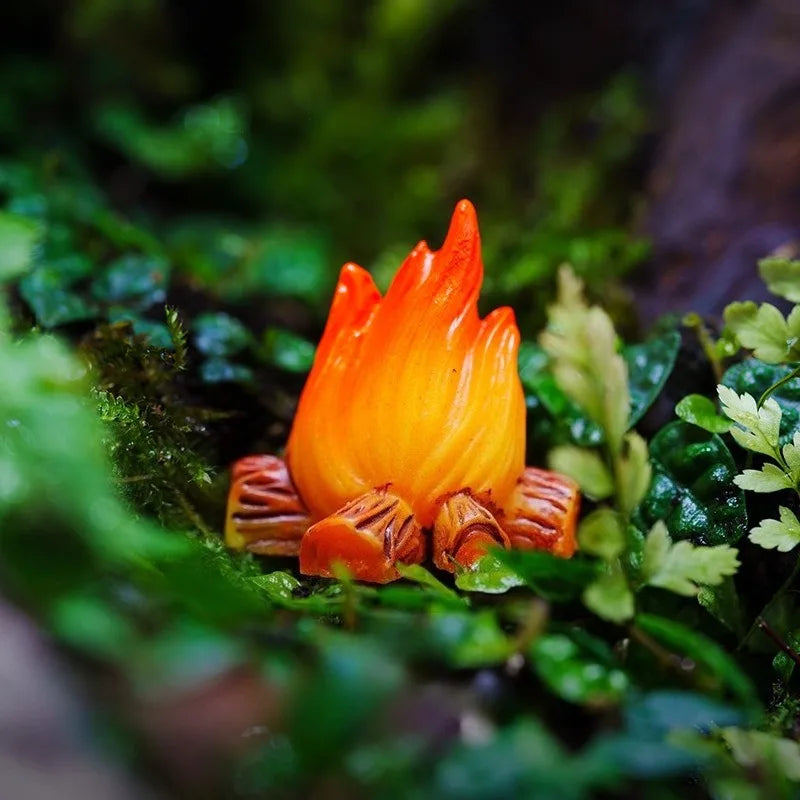 Resin Miniature Campfire Figurine | Micro Bonfire Ornament