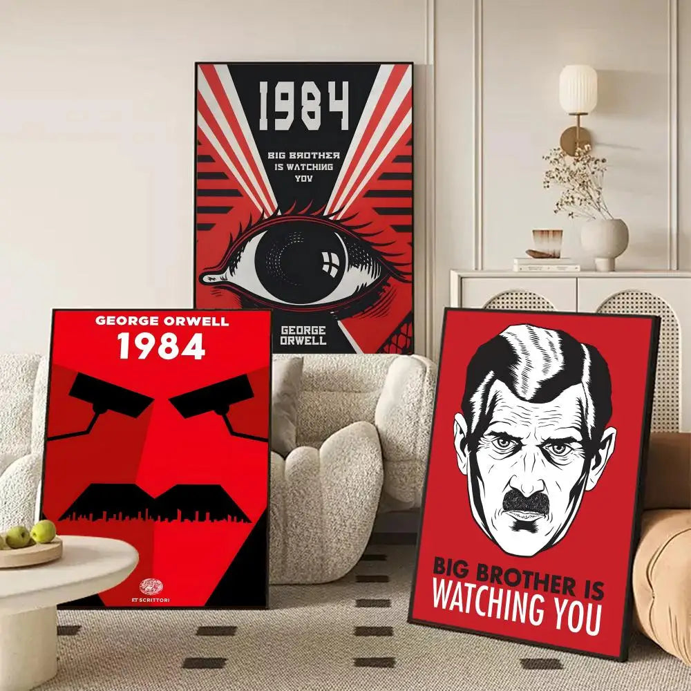 1984 George Orwell Canvas Wall Art – Vintage Unframed Poster