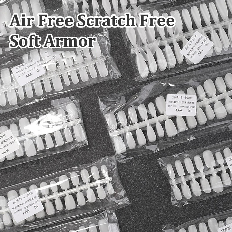 300 Pcs Matte & Clear False Nail Tips – Gel Extension DIY Kit