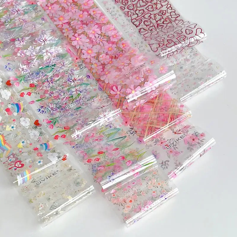 10 Rolls Floral Butterfly Nail Foil Transfer Stickers – DIY Art