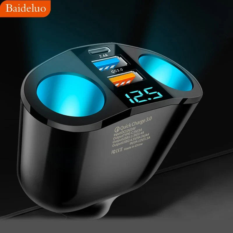 Dual USB PD 66W Fast Car Charger – Multi-Device Charging
