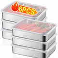 6-Piece Stainless Steel Food Storage Containers Airtight BPA-Free