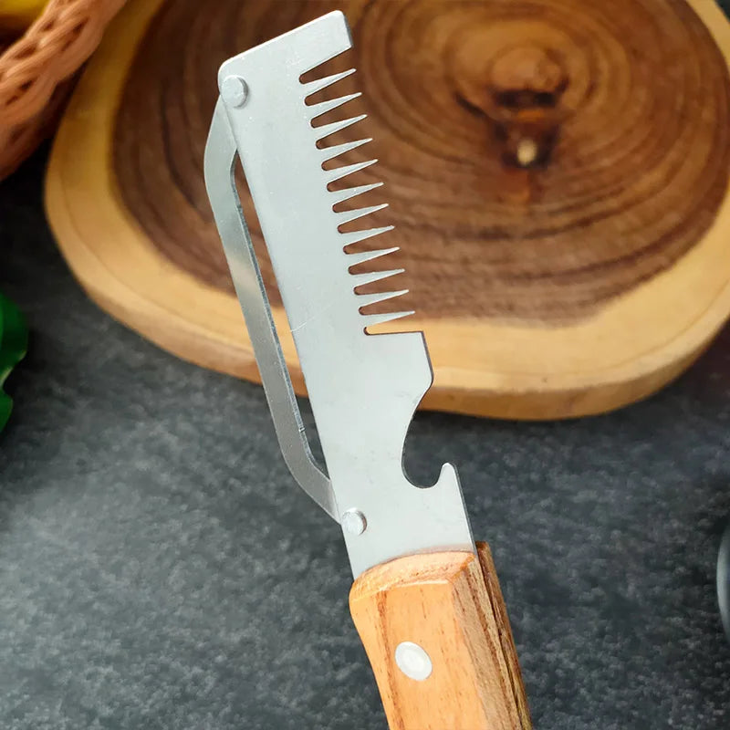 Stainless Steel Vegetable Peeler with Wooden Handle