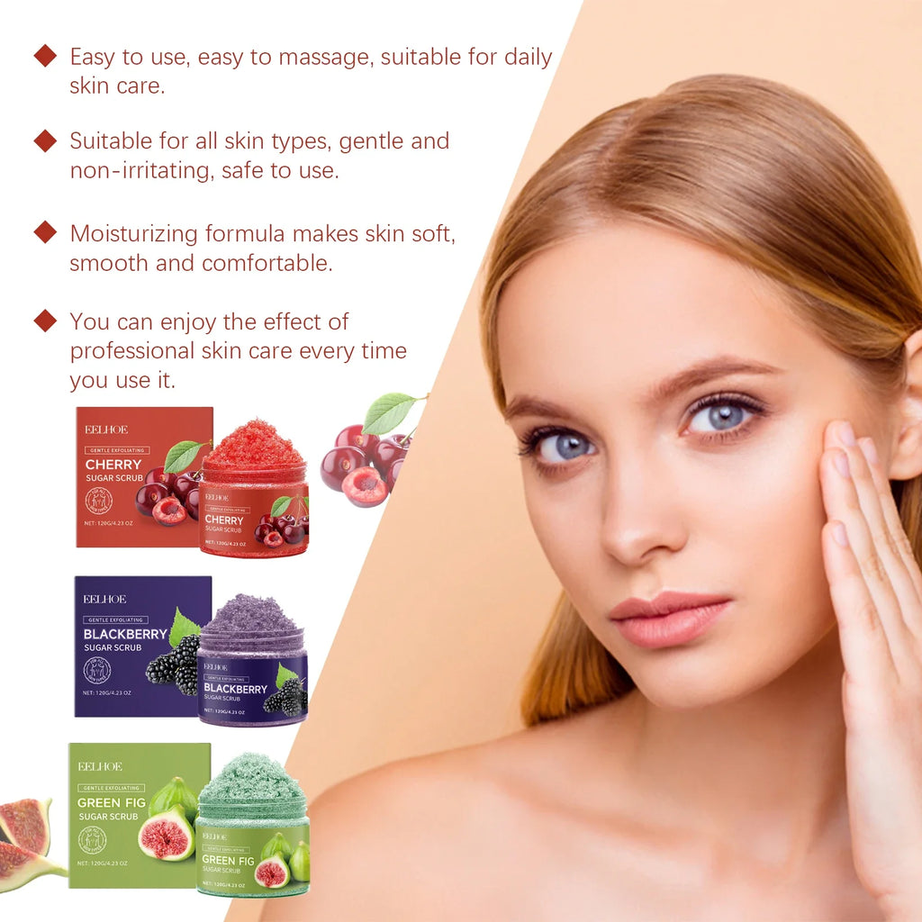 EELHOE Cherry Blackberry Body Scrub – Exfoliate & Glow 120g