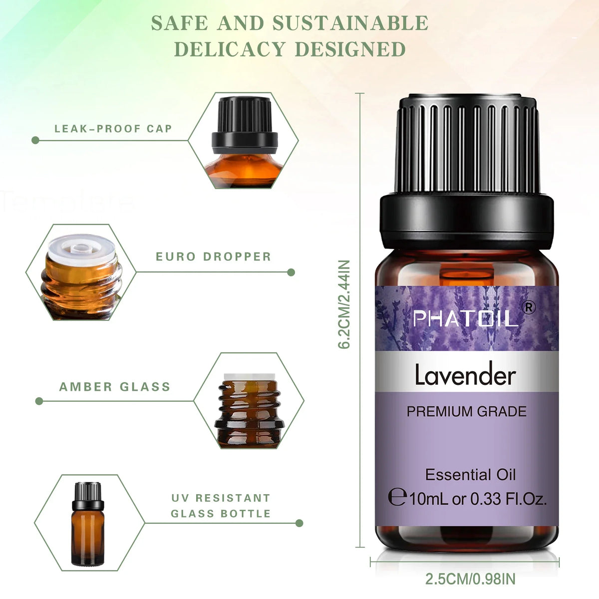 PHATOIL 3-Pack Essential Oils Gift Set | 10ml Aromatherapy Oils