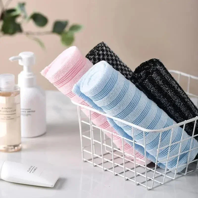 2-Pack Ultra-Long Exfoliating Back Scrubber Towels – Silver-Ion